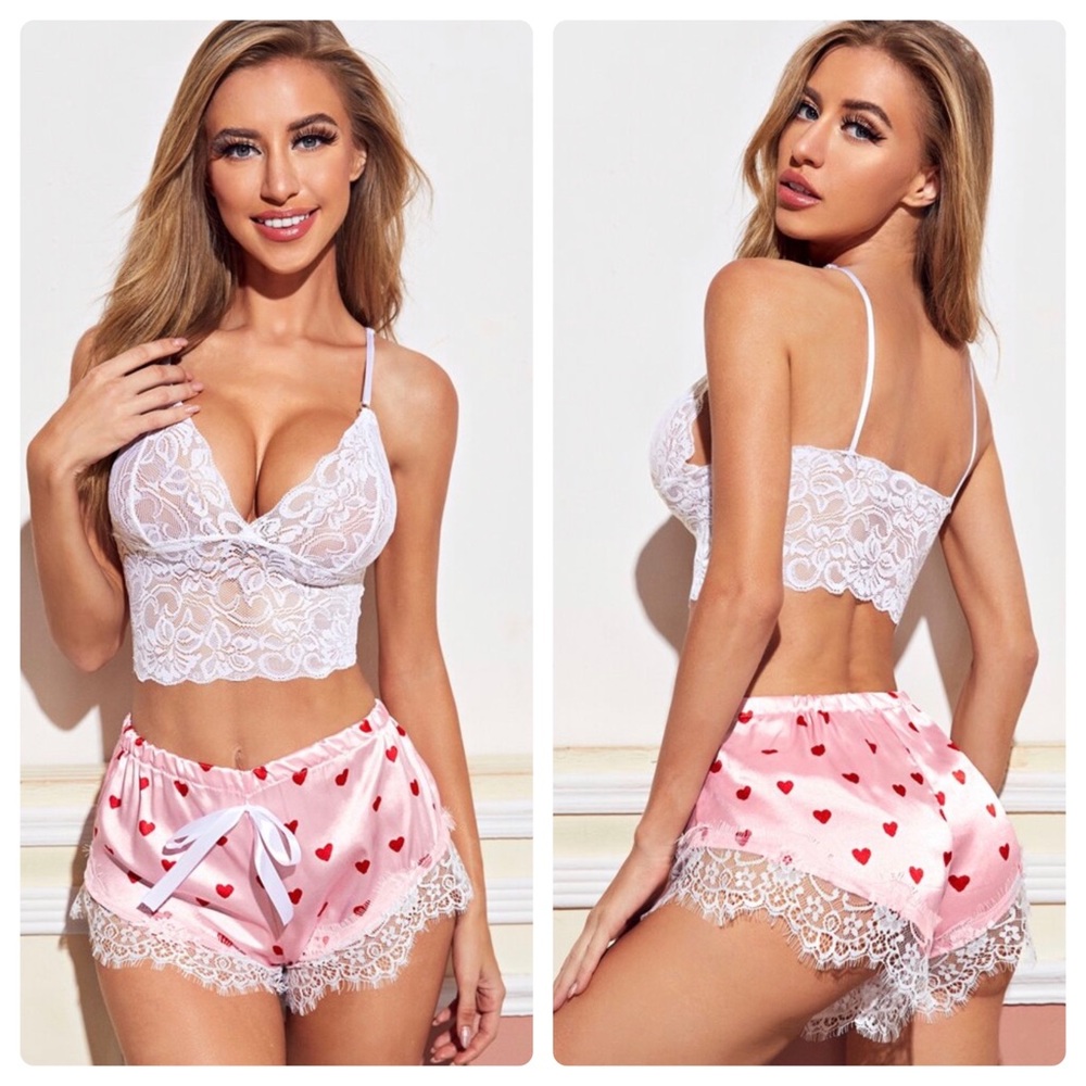 New Lace Bralette & Shorts Set